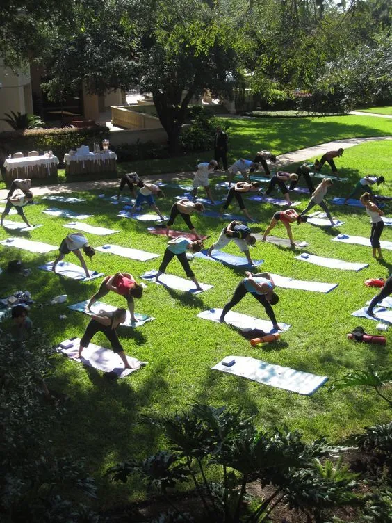 Outdoor guide leading a group activity session